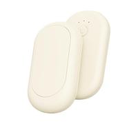 Magnetic Split Hand Warmer - 2-Pack USB Rechargeable Mini Portable 2-in-1 Hand Warmer & Charger, Same Color Set for On-the-Go Warmth (Off-white)