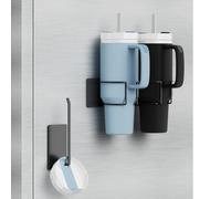 Magnetic Stanley Cup Holder for Refrigerator, Water Bottle Organizer for Stanley 40 oz with Tumbler Lid Organizer, Hanging Kitchen Organizers and Storage for Stanley Cup Accessories
