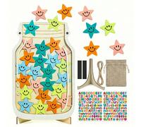 Magnetic Star Jar for Kids, Reward Chart for Kids Behavior Growth, Classroom Prizes System, Potty Training Chart Alternative, Wooden Token Set