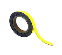 Magnetic Steel Easy-Wipe Tape, Thin & Flexible, Cut to Fit Strip, Magnetic, High Visible Identification. Suitable For All Non-Magnetic Surfaces (Yellow 20mm x 10m)