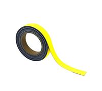 Magnetic Steel Easy-Wipe Tape, Thin & Flexible, Cut to Fit Strip, Strong Magnetic Tape, High Visible Identification, Suitable For All Non-Magnetic Surfaces - Yellow - H.25mm x W.10M