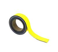 Magnetic Steel Easy-Wipe Tape, Thin & Flexible, Cut to Fit Strip, Strong Magnetic Tape, High Visible Identification, Suitable For All Non-Magnetic Surfaces - Yellow - H.40mm x W.10M