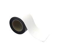 Magnetic Steel Easy-Wipe Tape, Thin & Flexible, Cut to Fit Strip, Strong Magnetic Tape, High Visible Identification, Suitable For All Non-Magnetic Surfaces - White - H.100mm x W.10M