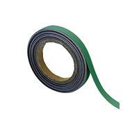 Magnetic Steel Easy-Wipe Tape, Thin & Flexible, Cut to Fit Strip, Strong Magnetic Tape, High Visible Identification, Suitable For All Non-Magnetic Surfaces - Green - H.15mm x W.10M