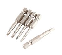 Steel Triangle Screwdriver Bits - Strong Magnetic Driver Kit with 1/4" Hex Shank (5pcs, 50mm)