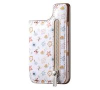 Magnetic Stick on Phone Wallet - Small Floral Pattern Design, RFID Anti-Theft Protection, Secure Holder for Coins, Cash & Credit Cards - Ideal for On-The-Go Users, Daily Use, Travel, Shopping, Yellow