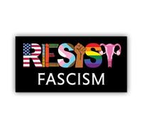 Magnetic Sticker Resist Fascism Magnet Banned Books LGBTQ Rights Trans Equality Liberal Social Justice Pride Black for Bumper, Refrigerator, Cruise Door, Car, Truck 7.5x3.75in