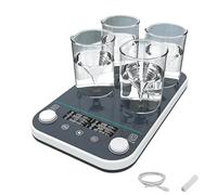 Magnetic Stirrer with 24H Timer - 50-1500 RPM, 4x1000ml Capacity, 5-40℃ Operating Range, One-Touch Lock, Synchronous/Asynchronous Operation for Stirring Various Liquids,A