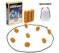 Magnetic Stone Strategy Game With String, Portable Magnetic Chess Skill Board Game, 20 Strong Magnet Stones, Travel Family Party Game For Kids And Adults, Camping Party (#D)