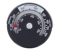 Magnetic Stove Thermometer, 0 To 500℃ Aluminum Alloy Dial Plate High Accuracy Thermometer Gauge Magnetic Stove Thermometer for Fireplace, Wood Burning Stove, Gas, Pellet, Log