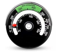 Magnetic Stove Thermometer for Wood Burner - Large Dial 100-900°C High Temp Gauge, Fireplace & Flue Pipe Temperature Meter for Log, Gas, Pellet Stoves (1pc black)