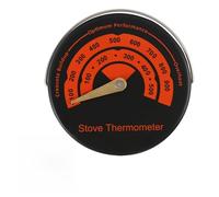 Magnetic Stove Thermometer, Log Burner Thermometer 100-500°C Temperature Gauge for Wood Burning Stoves Log Burners Chimney Ovens Flue Pipe Monitoring, Aluminum Dial with Pointer Easy Read Large Dial