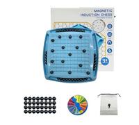Magnetic Strategy Board Game Take the Plunge Minefield Induction Chess Set with 20 24 32 or 40 Magnets Drawstring Bag Penalty Disc for 14+ Party Logic(Board 32p)