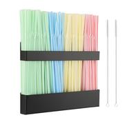 Magnetic Straw Holder - Detachable, Fits All Straws, Prevents Water Buildup (Cabinet/Fridge Use), Sticks to Metal Surfaces - Dividers for No Mess, Dry Straw Storage (Black, Large)