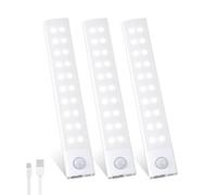 Magnetic Strip Light 2000mAh Under Cupboard Kitchen Lights USB C Battery Rechargeable Motion Sensor Light for Wardrobe Cabinet
