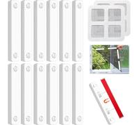 Magnetic Strips 12 Pcs Self-Adhesive Universal Strong Magnet Adhesive Screen Fixing Clips for Curtain Mesh Nets No Punching Installation for Mosquito Nets Door Curtains (White)