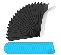 Magnetic Strips Self Adhesive, 20 Pack 100 x 20 x 2 mm Strong Magnetic Tape with Adhesive Backing and 20 Pcs Round Magnetizing Sheet(25mm), Flexible Magnet Strips for Office Kitchen, Fridge, DIY