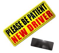 Magnetic Student Car Signs: Removable Student Driver Magnet 9x4 Inch | Safety Warning Be Patient, New Driver Sticker, Reflective & Reusable p