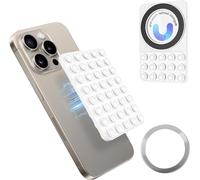 Magnetic Suction Cup Phone Mount,Silicone Suction Phones Case Grip for iPhone and Android Cases,Hands-Free Mirror Shower Phone Holder MagSafe Suction Mount for Selfies Tiktok Videos (White)