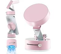 Magnetic Suction Phone Mount, 2025 New Vacuum Suction Phone Holder Foldable and Retractable, 360° Rotation Hands-Free Magnet Cell Phone Holder for Car Mirror & All Smooth Surface (Pink)