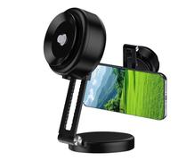 Magnetic Suction Phone Mount - Aluminum Alloy Retractable Bracket, Suction Cup Stand | Strong Vacuum Grip with Adjustable Rotation, Heavy Duty Car Accessories for Smartphones, Desk Office Use