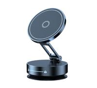 Magnetic Suction Phone Mount for Car - 2025 Upgraded Folding Martphone Stand | Portable Retractable Cell Holder for Trucks, Sedans & All Vehicles, Double Sided Automatic Vacuum MB