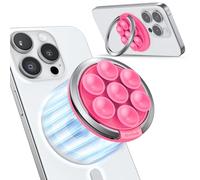 Magnetic Suction Phone Mount for MagSafe Case, Silicone Octo Cup Buddy Sticky Grip for iPhone, Hands-Free Selfie/Video for TikTok Influencer/Creator, Women Girl Teen Gift Hot Pink
