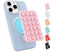 Magnetic Suction Phone Mount for MagSafe Case,Silicone Octo Cup Buddy Sticky Phone Grip Holder for iPhone,Removable Hands-Free Selfie/Video for TikTok & Instagram Influencer/Creator (Chalk Pink)