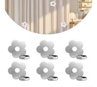 Magnetic Tablecloth Weights, 6 Pack Metal Flower Design Table Cover Holders Windproof Clips, For Outdoor Dining Garden Party Silver