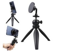 Magnetic Tabletop Mini Tripod Compatible with MagSafe iPhone 15 Pro Max Plus 14 13 12 Series, Lightweight Tripod Stand with 360° Ball Head for Video Recording Vlogging Selfie