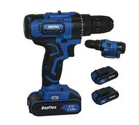 Magnetic Tail Hammer Power Tool Set 29pc Kits Cordless Combi Drill Electric Driver Screwdriver 21V Tire Hammer w/ 2PCS Rechargeable 1.5Ah Lithium-Ion Batteries LED Worklight Carry Case Fast Charger