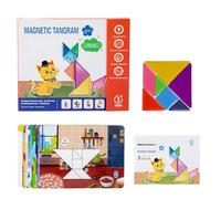 Magnetic Tangram Puzzle Book 3D Tangrams Blocks With Magnet,Travel Puzzles For Kids 3-10,Educational Ages Toy,T Brain Teaser