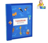 Magnetic Tangram Puzzle Book 3D Tangrams Blocks With Magnet,Travel Puzzles for Kids Ages 3-10,Educational Brain Teaser Toy,Travel & Pocket Games for Toddlers Children Family Road Trip (2)