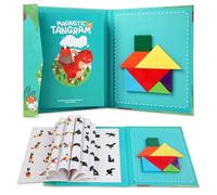 Magnetic Tangram Puzzle Book, Travel Puzzles for Kids Ages 3-10, Educational Brain Teaser Toy, Travel & Pocket Games for Toddlers Children Family Road Trip