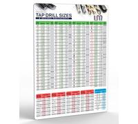 Magnetic Tap Drill Recommendations Chart 6" x 9" | SAE & ISO Drill Bit Sizes with Decimal Equivalents | Quick Reference for CNC Machinists Shop, Garage, Toolbox | Made in Canada | Useful Magnets