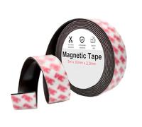 Magnetic Tape Roll(5mx30mmx 2.0mm), Extra Thick & Wide Magnet Strips w/Strong Self-Adhesive Backing, Easy to Cut & Stick to Flat Surfaces, Perfect for DIY, Whiteboard & Fridge Organization