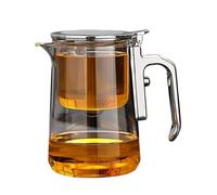 Magnetic Tea Pot, Glass Teapot with Infuser, Lazy Kung Fu Semi Automatic Glass Tea Set, Separation of Tea and Water, Heat-Resistant, Suitable for Loose-Leaf Tea, Black Tea (silver, 20 oz)