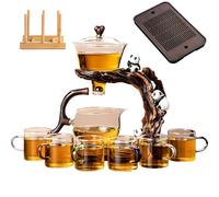 Magnetic Teapot Set - Glass Kung Fu Tea Set with Cups, Holder & Tray for Home or Office Decor, Unique Gift Idea