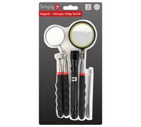 Magnetic & Telescopic Pickup Tool Kit, 5-Piece Set with Inspection Mirrors & Torch, Retrieval Tool Set