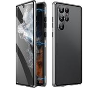 Magnetic Tempered Glass Double-Sided Phone Case for Samsung Galaxy S25, S24, S23, S22, S21 Series, Anti-Peeping & HD Anti-Drop All-Round Protection (Sliver,Galaxy S25 Ultra,Anti-peeping)