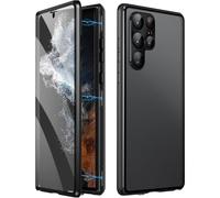 Magnetic Tempered Glass Double-Sided Phone Case for Samsung Galaxy S25, S24, S23, S22, S21 Series, Anti-Peeping & HD Anti-Drop All-Round Protection (Black,Galaxy S22,Anti-peeping)