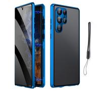 Magnetic Tempered Glass Double-Sided Phone Case for Samsung S25 S24 S23 S22 S21 Ultra Plus, Anti-Peep All-Round Protection & Anti-Drop (For Samsung S24plus/S24+,Blue)