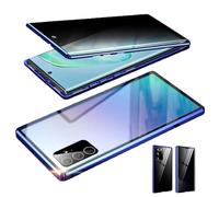 Magnetic Tempered Glass Double-Sided Phone Case for Samsung, Samsung Galaxy s25 Ultra Privacy Screen Protector Phone Case, Double Sided Magnet Adsorption Cover (Blue,For S25Ultra)