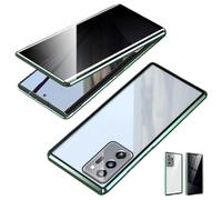 Magnetic Tempered Glass Double-Sided Phone Case for Samsung, Samsung Galaxy s25 Ultra Privacy Screen Protector Phone Case, Double Sided Magnet Adsorption Cover (Green,For S25Ultra)