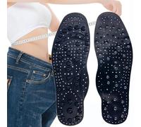 Magnetic Therapy Insoles, Foot Massage Insoles, Acupressure Slimming Insoles for Weight Loss, Reflexology Pain Relief Insoles for Plantar Fasciitis,S,Black