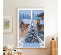 Magnetic Thermal Curtain 105 x 125 cm Weatherproof Winter Warm Screen, Warm Winter, Windproof Waterproof Transparent Magnetic Curtain for Balcony, Patio, A