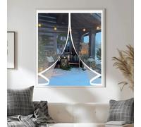 Magnetic Thermal Curtain 68 x 114 cm Warm Winter, Windproof Soundproofing, Windproof Waterproof, Thermal Visible Magnetic Curtain for Bedroom, Kitchen, A