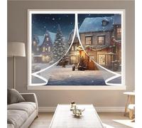 Magnetic Thermal Curtain 70 x 76 cm Self-Sealing PVC Weatherproof Winter Warm, Cold and Noise Proof Magnetic Insulated Curtain for Winter for All Types of Windows, A