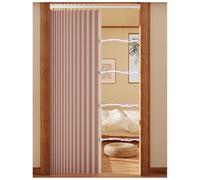 Magnetic thermal curtain for doors drill free installation insulating and opaque pink fits rods from 80-100 cm size 100 x 200 cm ideal for cold days and more privacy