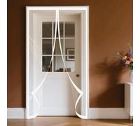 Magnetic Thermal Door 112 x 291 cm Block Out Cold Air Reduce Winter Magnetic Thermal Insulated Door Curtain Custom Size for Room Home Kitchen, White